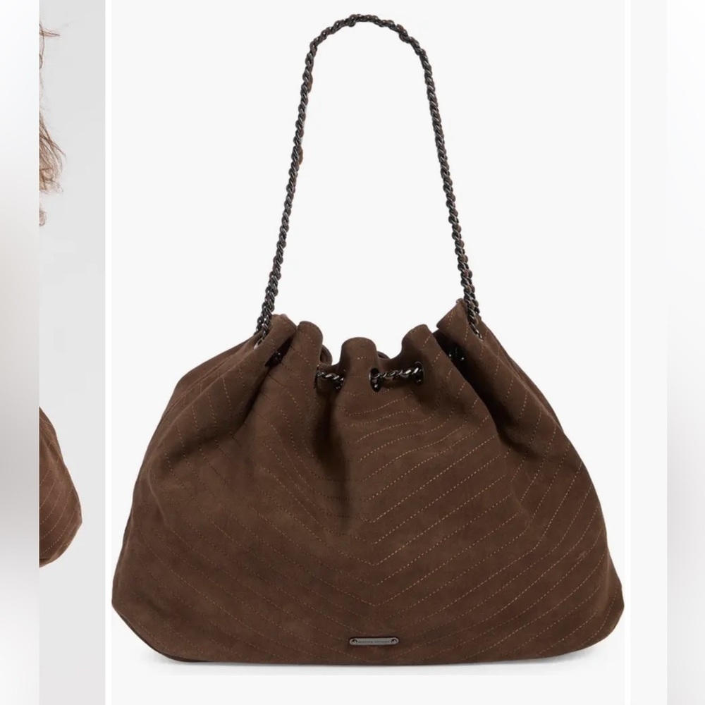 Slouchy Soft Leather Tote Brown Suede NWOT
